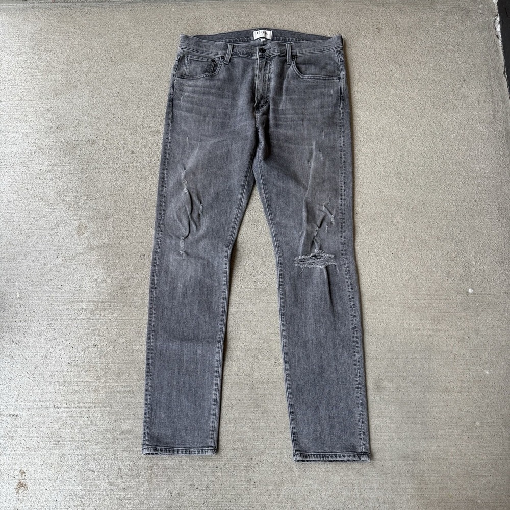 AGOLDE 41000 Feel Good Grey Distressed‎ Jeans Men's 34